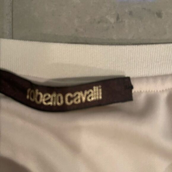 Roberto Cavalli Cream Knit Pleated Skirt US 10 - Picture 10 of 11